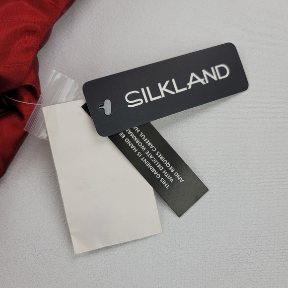 Silkland Silk Embellished Womens Quilted Jacket Coat Sz Medium - Picture 4 of 16